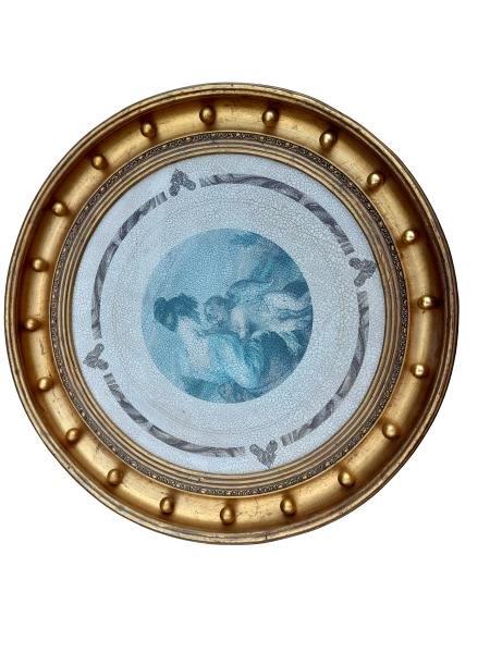 A 20th Century Photolithograph In Circular Gilded Frame