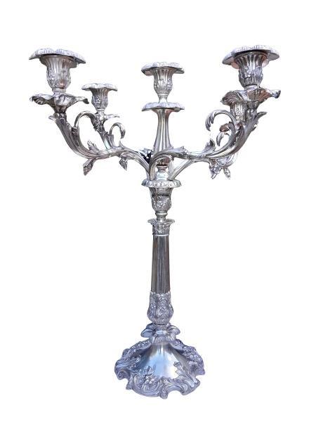 An Antique 20th Century Silver Plated Ornate Candelabra
