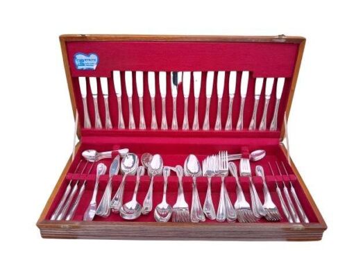 A 20TH Century Silver Plate Cutlery Set In Canteen Comprising Of Twelve Each