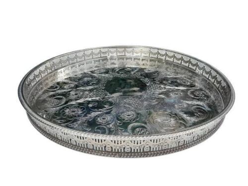 A 20TH Century Viners Of Sheffield Silver-Plate Round Tray With Pierced Gallery
