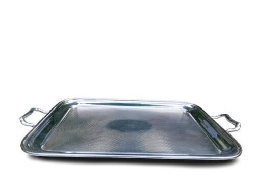 A 20th Century Silver-Plate Rectangular Tray With Handles ND
