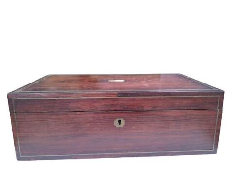 A 19th Century David Edwards (Box Maker To King Of England) Rosewood Campaign Writing Slope / Box