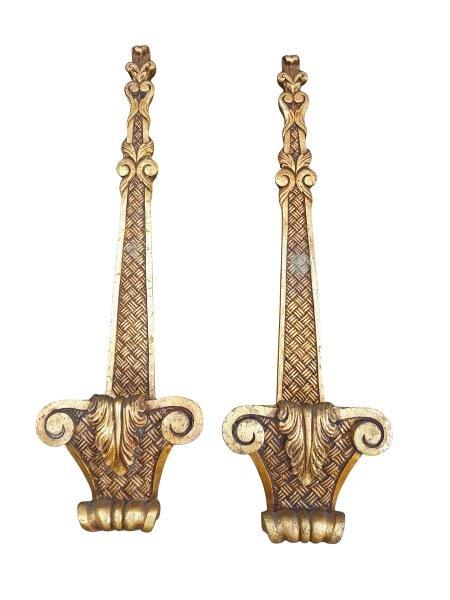 A Pair Of French-Style Gilt Composite Wall-Mounted Plate Holders