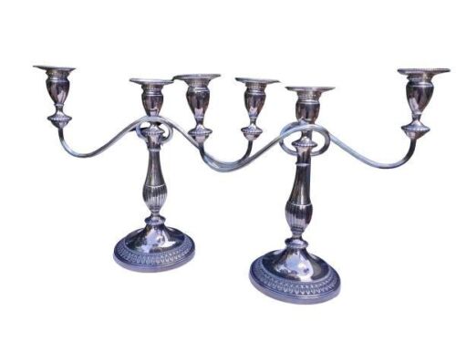 An Early 20th Century Pair Of  Silver Plate Candelabras
