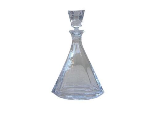 A Bohemian Crystal Decanter with Faceted Stopper 