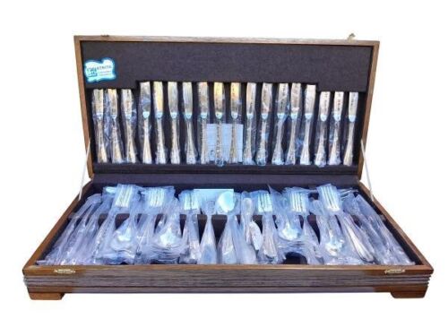 A 20th Century Silver Plated A1 Twelve Place Cutlery Set In Wooden Cantee