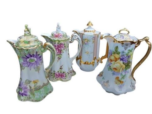 A 20th Century Set Of Four Victorian Porcelain Teapots