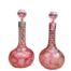 An Antique Pair Of Victorian Cranberry Decanters