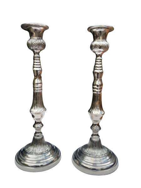 A 20TH Century Ornate Silver Candlesticks / Holders