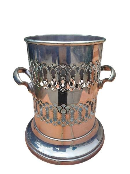 A 20th Century Walker And Hall Silver Plate Wine Bottle Holder With Handles