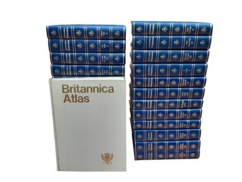A 20th Century / Circa 1973 Twenty Four (24) Hardcover Volumes Book Set Including Index Of Encylopedia Brittanica And Brittanica Atlas In Colour