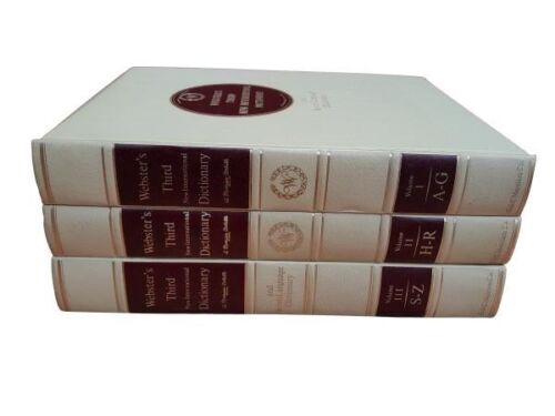 A 20th Century / Circa 1971 Three (3) Volume Hardcover Set Of Websters New Edition Dictionary