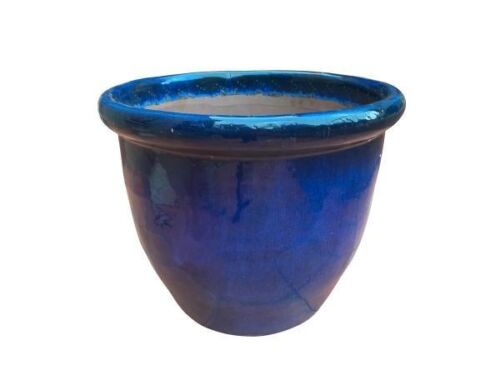 A 20th Century Blue Glazed Terracotta Bowl / Planter