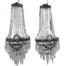 A Pair Of 20TH Century French Empire Style Crystal Wall Sconces / Lights Electrified