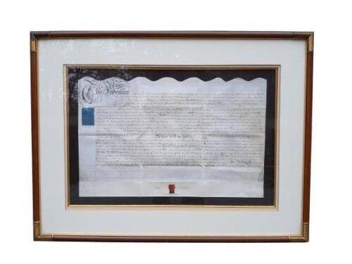 An Antique 18th Century Framed Indenture