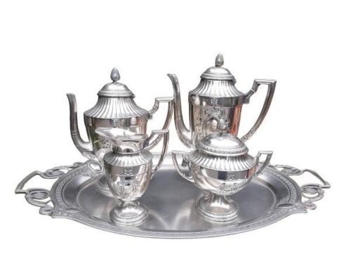 A 20th Century French Style Silver- Plate Coffee / Tea Set With Tray