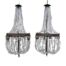A 20th Century Pair Of French Empire Style Brass & Crystal Chandeliers