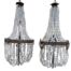 A 20th Century Pair Of French Empire Style Brass & Crystal Chandeliers