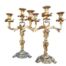 An Antique19th Century Pair French Gilded Bronze Three Arm Candelabras