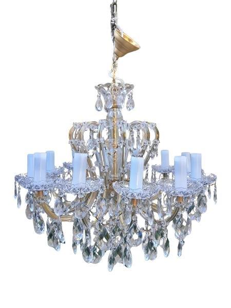 A 20TH Century French Style Crystal Chandelier With Twelve Arms