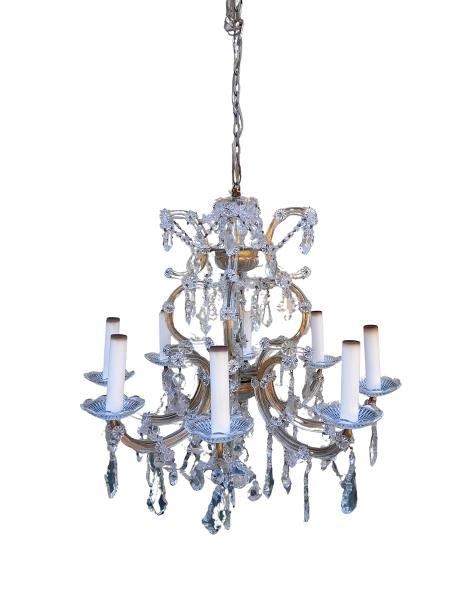 A 20th Century Crystal Chandelier With Eight Arms