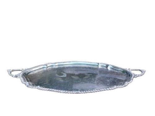 An Antique Circa 1840 Victorian Silver Plate Tray