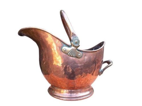 An Antique Victorian Copper And Brass  Bucket With Handle