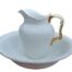 A 20th Century White Porcelain Water Jug And Basin Set With Gilded Handle And Rim 420L John Maddock & Sons