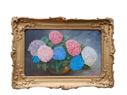 A 20th Century Floral Still Life Signed In An Ornate Gilt Wood Frame