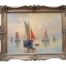 A 20th Century Oil Of Boats In An Ornate Giltwood Frame
