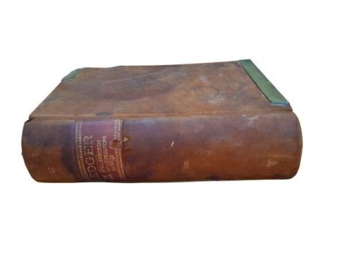 A 20TH Century Large Size Leather with Brass Brackets Ledger with Stellenbosch Executives Board