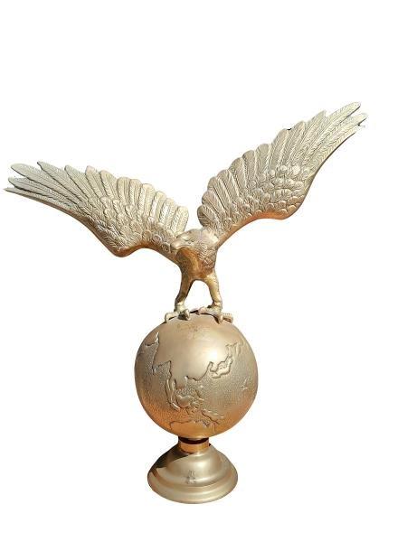 A 20th Century Solid Brass Large Size World Globe with Eagle