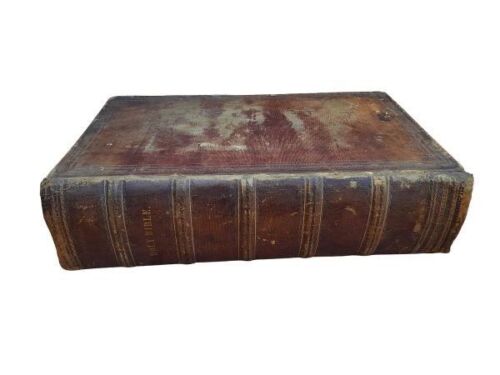 A 19th Century Circa 1820s English Bible with Leather