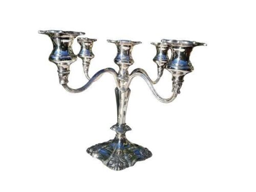 A 20th Century Ornate Electroplate Candelabra