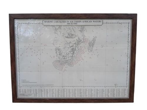 A 20TH Century Circa 1970s World War l & ll Shipping Map