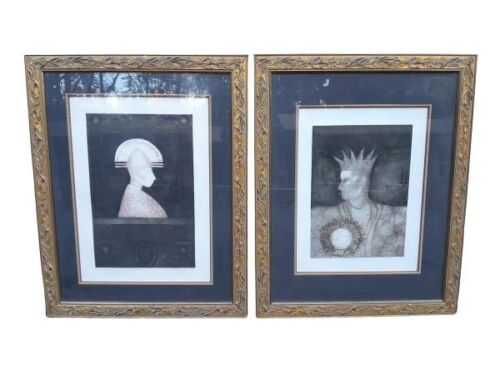 A 20th Century Set Of Two Etchings  Signed And Dated