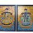 A 20th Century Pair of Chinese Oil on Canvas of an Emperor and Empress Framed in Hand-Made Wooden and Painted Frames