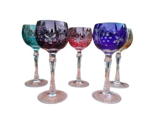 A 20TH Century Set of Five Nachtman Crystal Hock Glasses