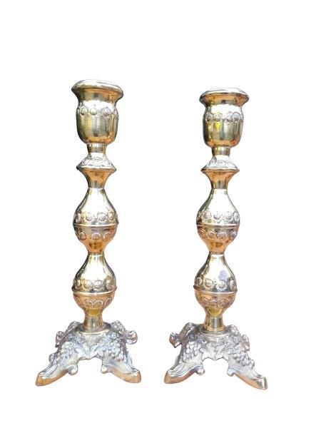A 20th Century Pair of  Brass Candle Sticks / Holders