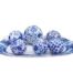 A 20th Century Hand Painted Blue / White Porcelain Platter with Gilded Design and Six Blue / White Balls