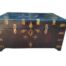 A Antique 19th Century British Colonial Cash Box with Brass inlay