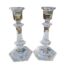 A Pair of French Baccarat Candle Sticks / Holders Signed