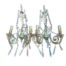 A French Style Pair Of Brass And Glass Wall Sconces Electrified