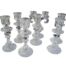 A 20th Century Set of 6 Crystal Candle Sticks / Holders & A Candelabra  