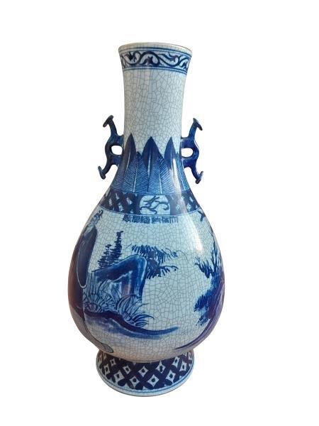 A 20th Century Chinese Blue / White Tall Vase