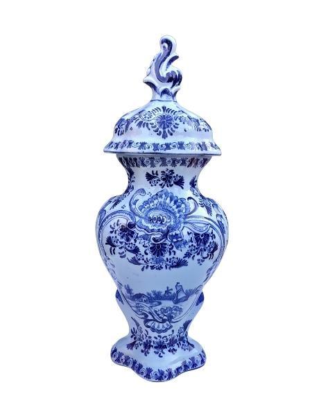 A 20th Century Delft Blue/White Hand Painted Ginger Jar