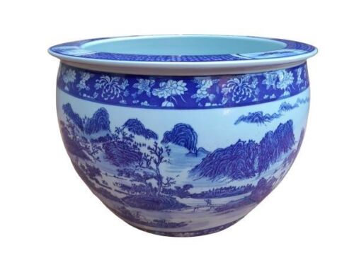 A 20TH Century Chinese Blue/White Porcelain Bowl/Planter Of Large Proportions