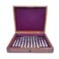 An Antique Victorian Silver Plated Fruit Set With Engraved Pattern On Blades In A Canteen