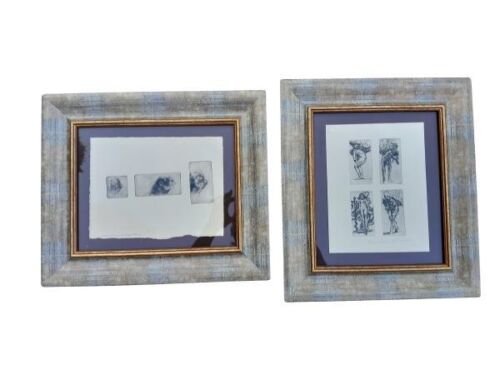 A  20th Century Set Of Two Signed Etchings Of Figures By  P Carter
