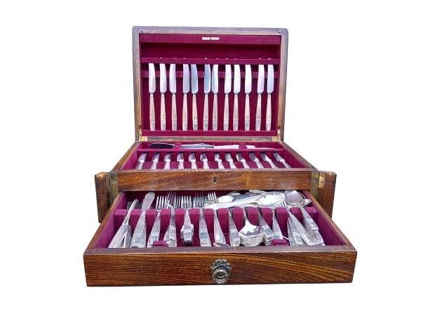An Elkington Twelve Place Cutlery Set In Canteen Pattern Is Westminster